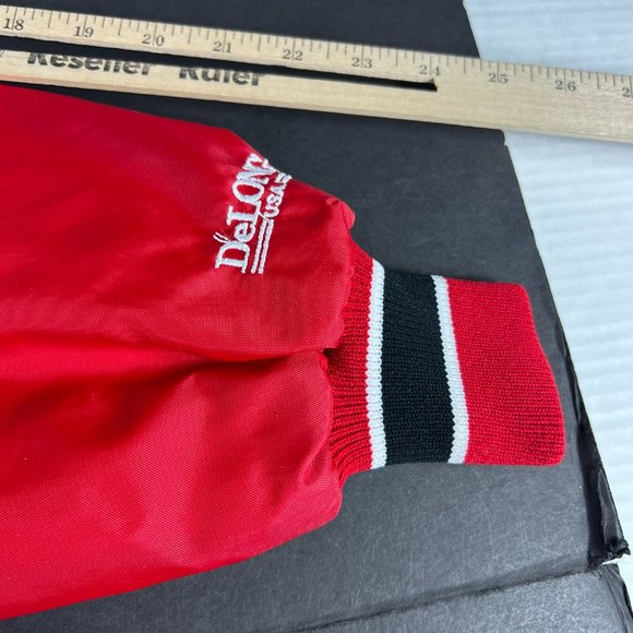 VTG 90s NHL Chicago Blackhawks Hockey Jacket Extra Large Red 1/4 Zip Windbreaker - Picture 11 of 16